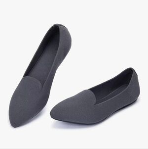 Dark Gray Knit Loafers